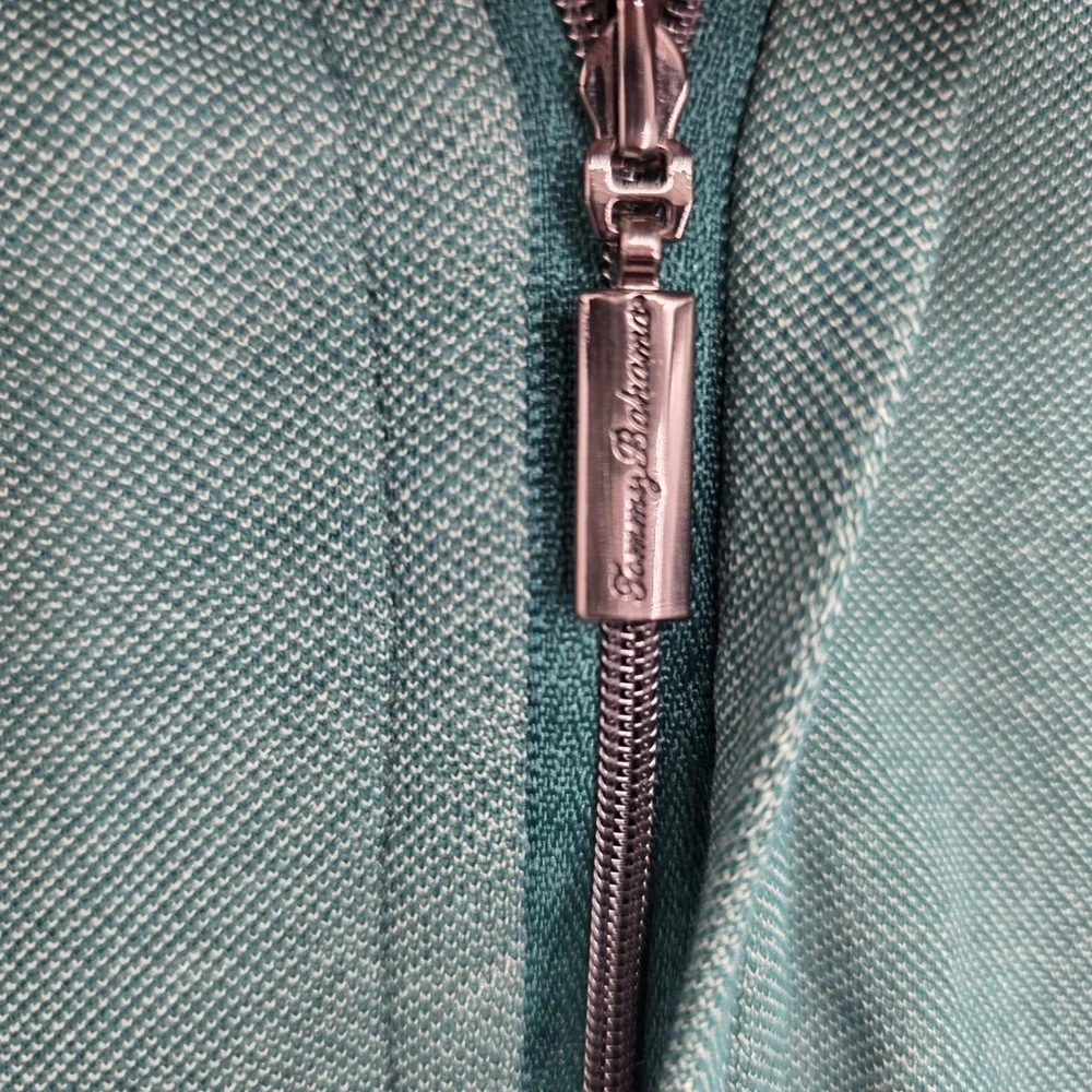 Tommy Bahama Reversible Quarter Zip Pullover Mens XXL Green Herringbone Knit